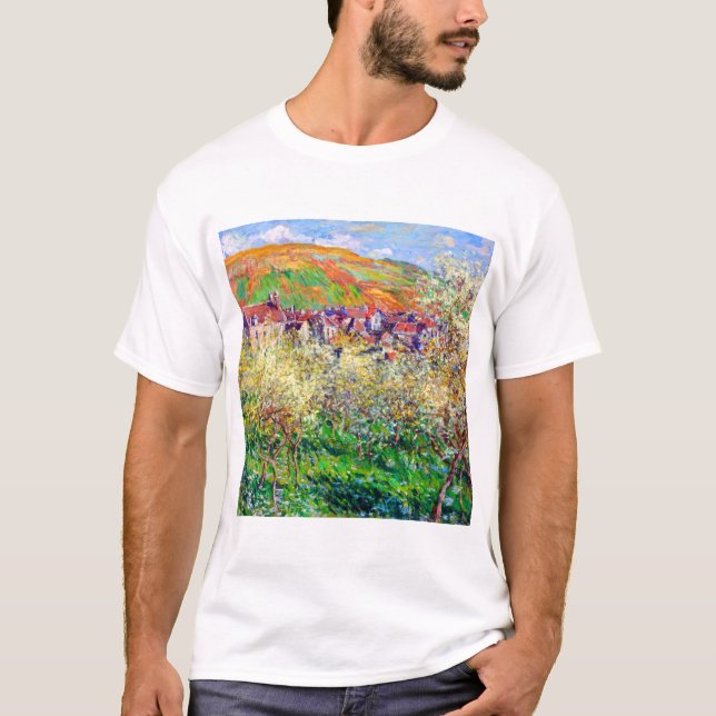 Claude Monet som blommar plommonträd T Shirt (Framsida)