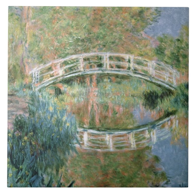 Claude Monet | som japanen överbryggar, Giverny Kakelplatta (Framsidan)