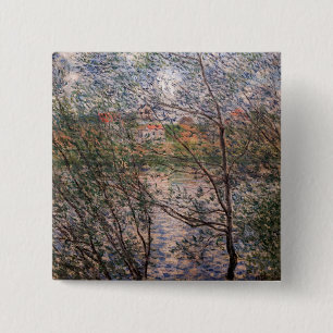 Claude Monet - Springtime genom grenar Knapp