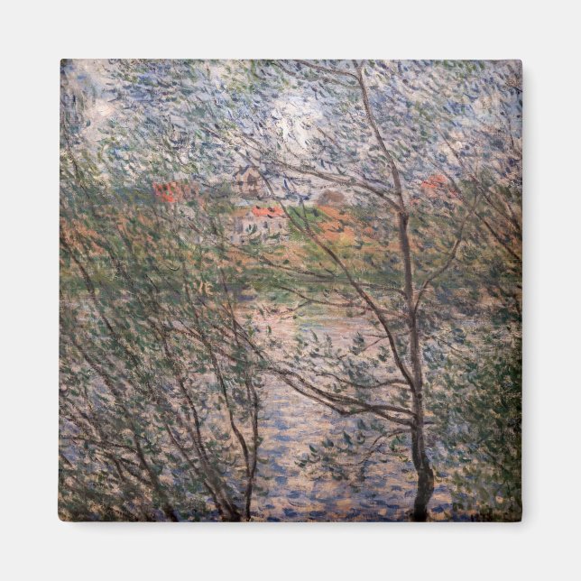 Claude Monet - Springtime genom grenar Magnet (Framsidan)
