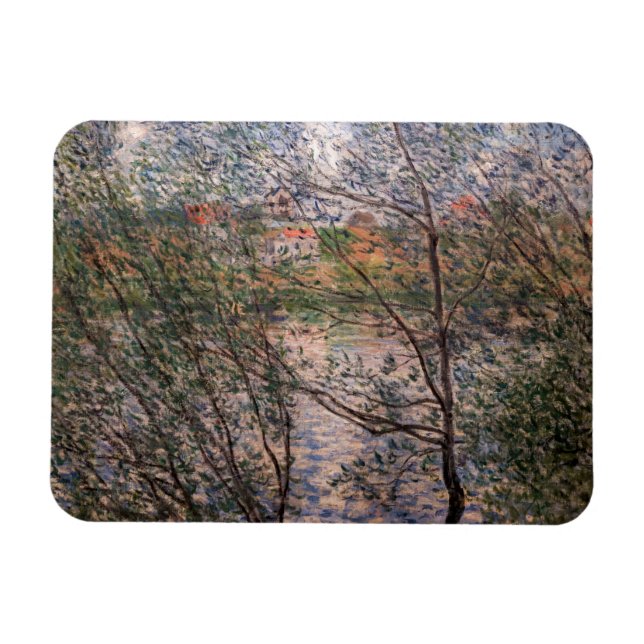 Claude Monet - Springtime genom grenar Magnet (Horisontell)