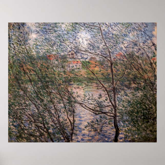 Claude Monet - Springtime genom grenar Poster (Framsidan)