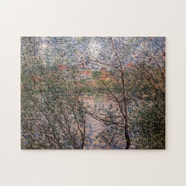 Claude Monet - Springtime genom grenar Pussel (Horisontell)