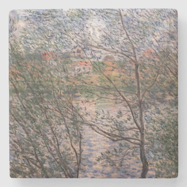Claude Monet - Springtime genom grenar Stenunderlägg (Framsidan)