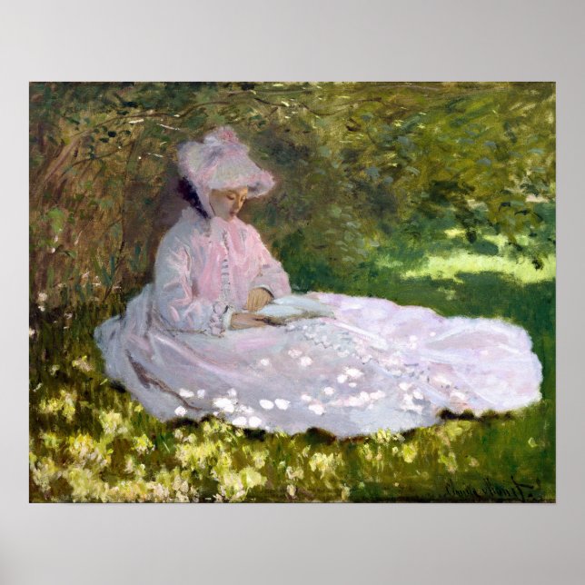 Claude Monet Springtime Impressionism Painting Poster (Framsidan)