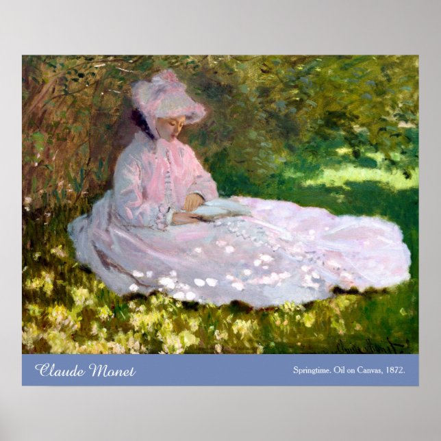 Claude Monet Springtime Impressionism Painting Poster (Framsidan)