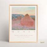 Claude Monet Stacks of Wheat End Day Autumn Poster<br><div class="desc">Upplev Claude Monets hätska konstverk med den här exquisite Art print. Det här mästerverket innehåller den provocerande målningen "Vetestet (dagens slut, hösten)" som fångar konstnärens fascination med ljus, färg och de föränderliga säsongerna. Öka din livsmiljö med lite vintage elegans genom att lägga till den här fantastiska Monet-skapelsen till din samling....</div>