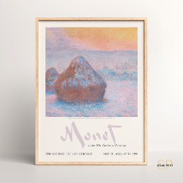 Claude Monet Stacks of Wheat Sunset Snö Effect Poster