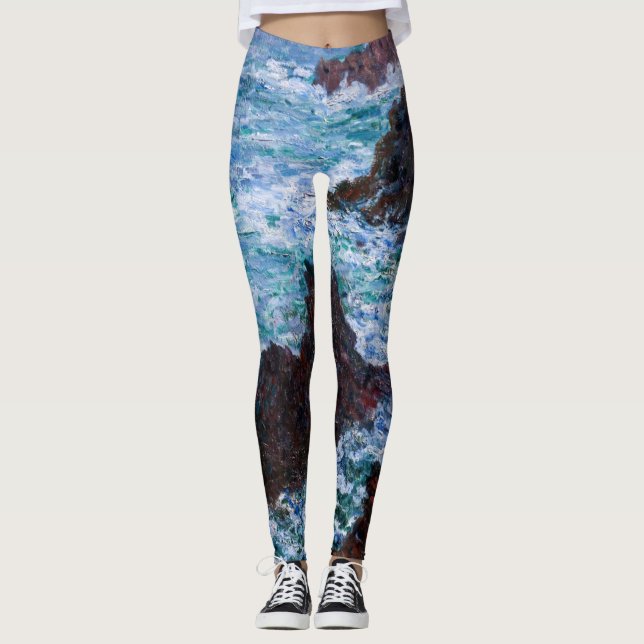 Claude Monet - Sten vid Belle-Ile, Vild Kusten Leggings (Framsida)