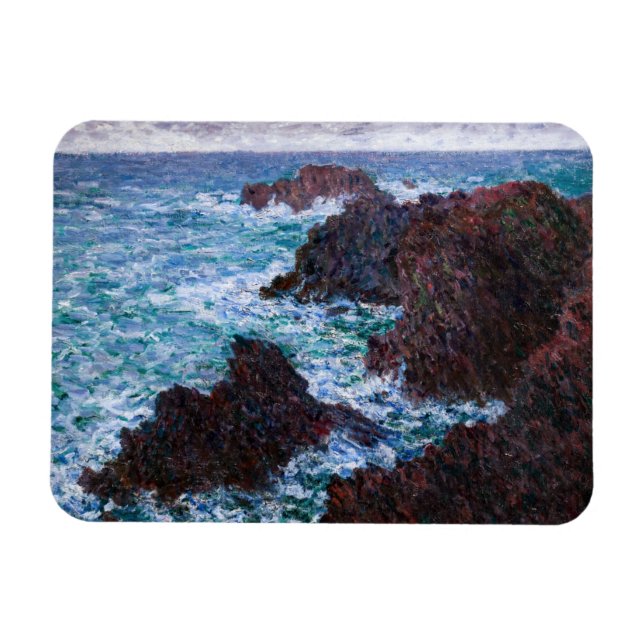 Claude Monet - Sten vid Belle-Ile, Vild Kusten Magnet (Horisontell)