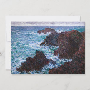 Claude Monet - Sten vid Belle-Ile, Vild Kusten Tack Kort