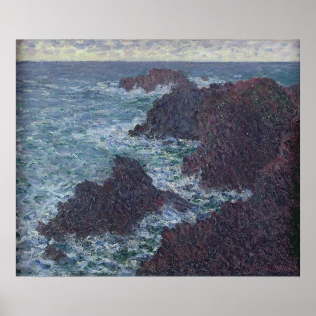 Claude Monet | Sten vid Belle-Ile, Vilden Kusten Poster (Framsidan)