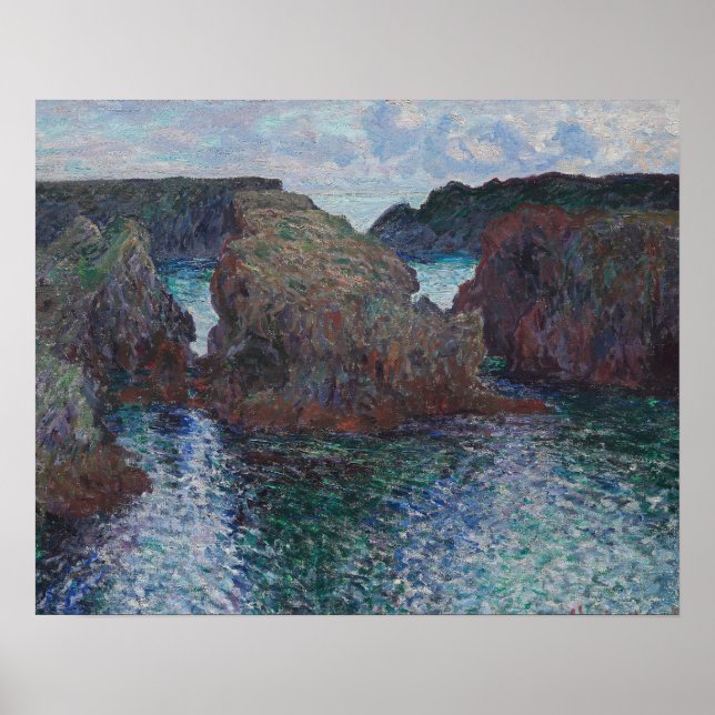 Claude Monet - Sten vid Port-Goulphar, Belle-Ile Poster (Framsidan)