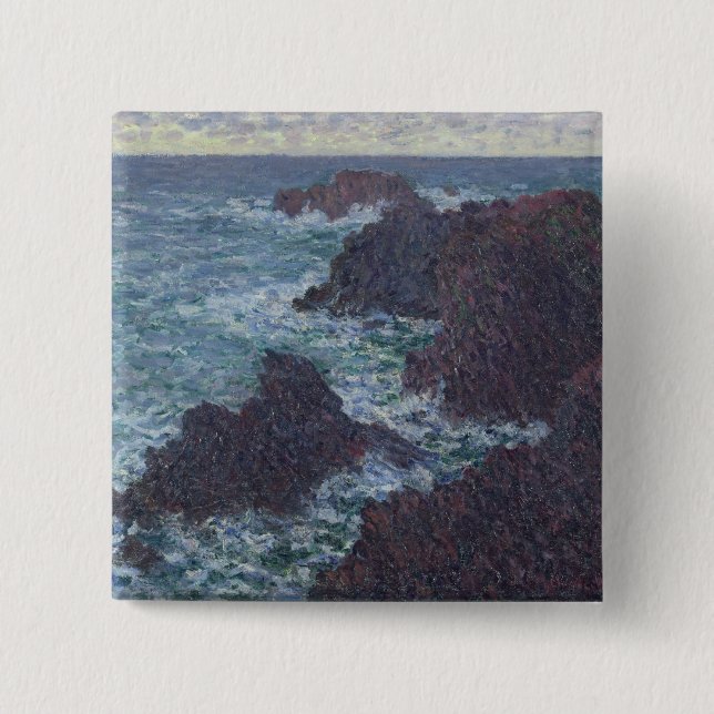 Claude Monet | stenar på bellen-Ile, vildkusten Knapp (Framsida)