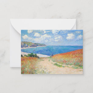 Claude Monet - Stig i vete fält vid Pourville Anteckningskort