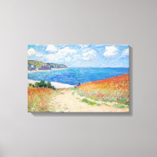 Claude Monet - Stig i vete fält vid Pourville Canvastryck