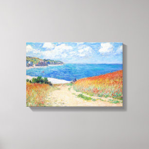 Claude Monet - Stig i vete fält vid Pourville Canvastryck