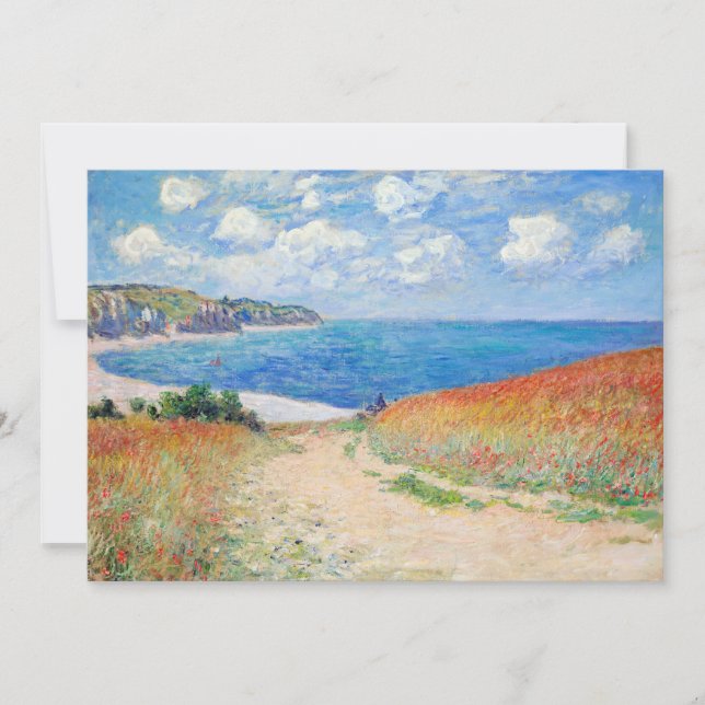 Claude Monet - Stig i vete fält vid Pourville Inbjudningar (Framsida)