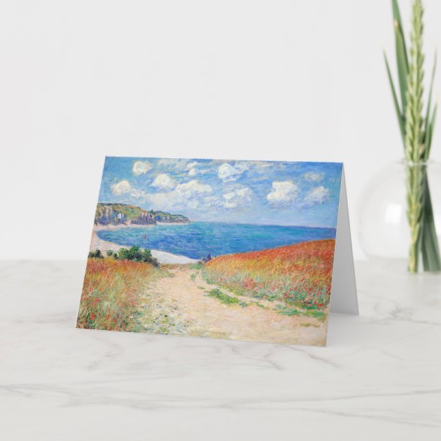 Claude Monet - Stig i vete fält vid Pourville Kort (Framsida)