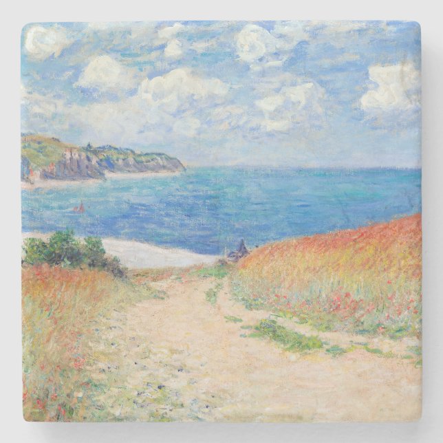 Claude Monet - Stig i vete fält vid Pourville Stenunderlägg (Framsidan)