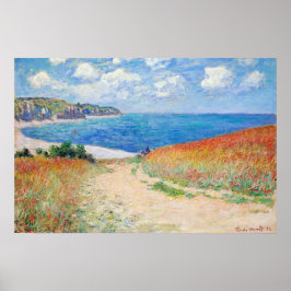 Claude Monet - Stig i vete fälten vid Pourville Poster