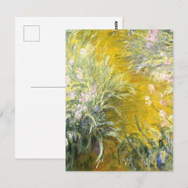 Claude Monet Stigen genom Irisar konst Vykort (Fram/baksida)