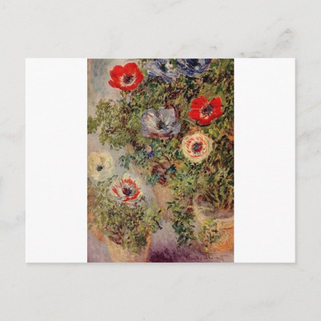 Claude Monet Stilla livet med Anemone Destiny Gift Vykort (Framsida)
