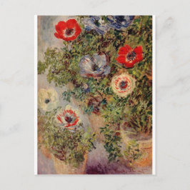 Claude Monet Stilla livet med Anemone Destiny Gift Vykort
