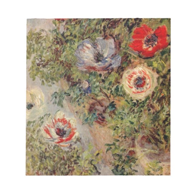 Claude Monet stilleben med anemonödegåvor Anteckningsblock (Framsida)