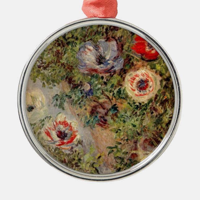Claude Monet stilleben med anemonödegåvor Julgransprydnad Metall (Framsidan)
