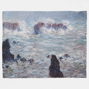 Claude Monet - Storm utanför Belle-Ile Kusten Fleecefilt