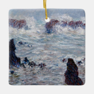 Claude Monet - Storm utanför Belle-Ile Kusten Julgransprydnad Keramik