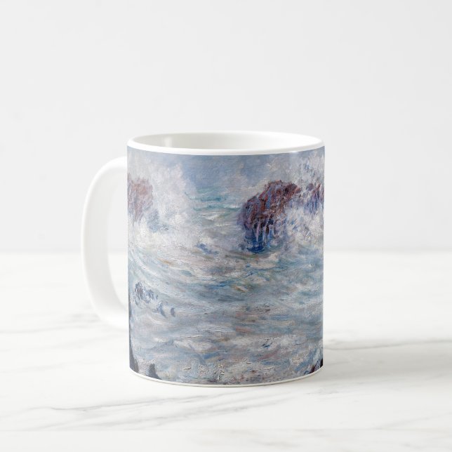 Claude Monet - Storm utanför Belle-Ile Kusten Kaffemugg (Framsida vänster)