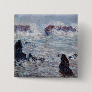 Claude Monet - Storm utanför Belle-Ile Kusten Knapp