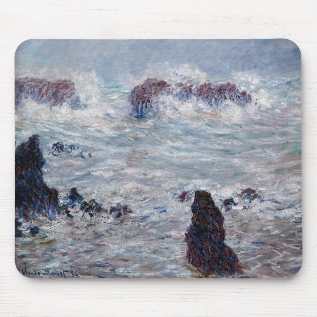 Claude Monet - Storm utanför Belle-Ile Kusten Musmatta (Framsidan)