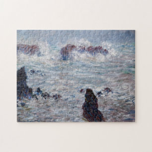 Claude Monet - Storm utanför Belle-Ile Kusten Pussel