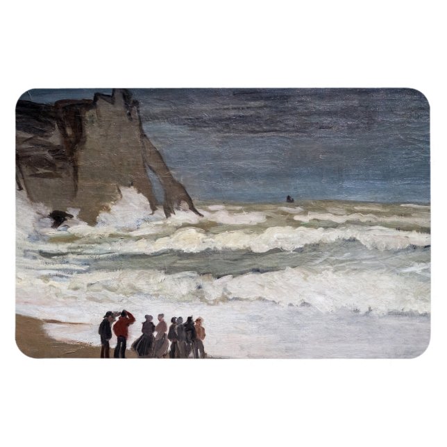 Claude Monet - Stormigt hav vid Etretat Magnet (Horisontell)