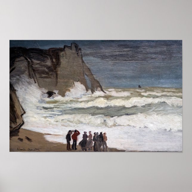 Claude Monet - Stormigt hav vid Etretat Poster (Framsidan)
