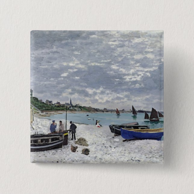 Claude Monet | stranden på Sainte-Adresse Knapp (Framsida)