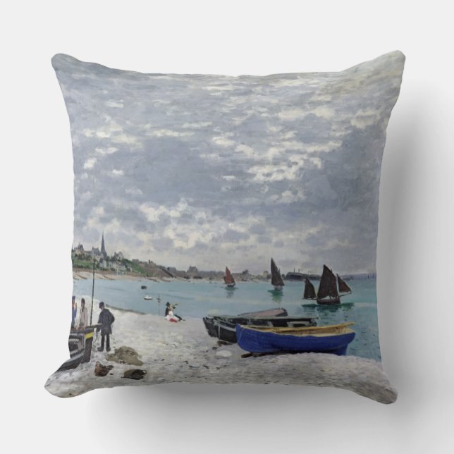 Claude Monet | stranden på Sainte-Adresse Kudde (Framsida)