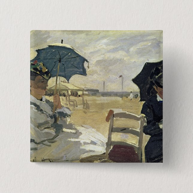 Claude Monet | stranden på Trouville, 1870 Knapp (Framsida)