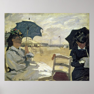 Claude Monet stranden på Trouville, 1870 Poster
