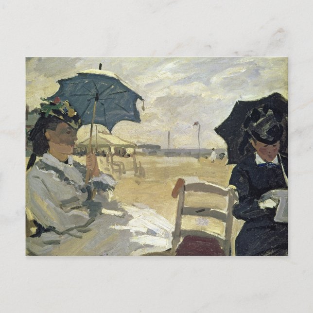 Claude Monet | stranden på Trouville, 1870 Vykort (Framsida)