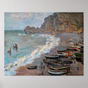 Claude Monet - Stranden vid Etretat Poster