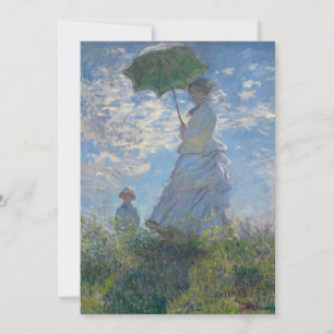 Claude Monet - strandpromenaden, kvinna med paraso Tack Kort