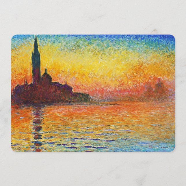 Claude Monet Sunset in Venedig Impressionist Art (Framsida)