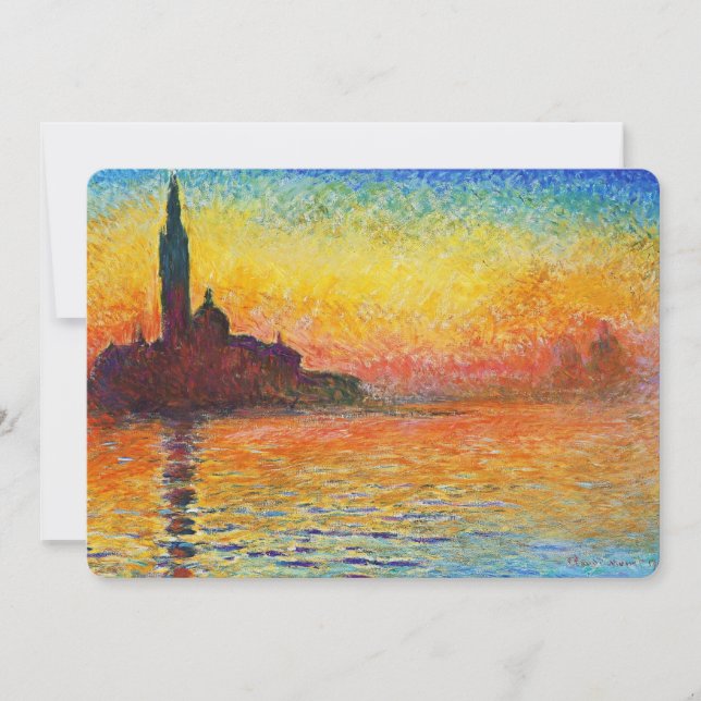 Claude Monet Sunset in Venedig Impressionist Art (Framsida)