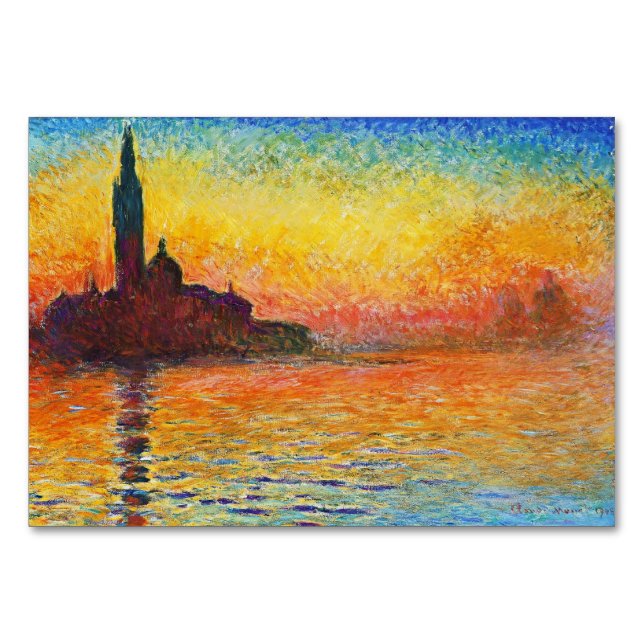 Claude Monet Sunset in Venedig Impressionist Art Bordsnummer (Framsidan)