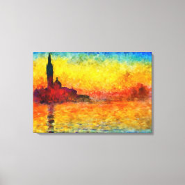 Claude Monet Sunset in Venedig Impressionist Art Canvastryck