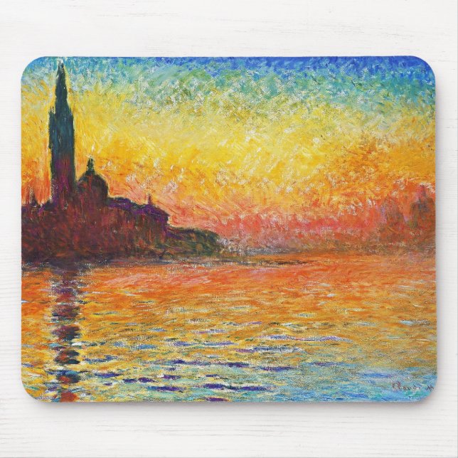 Claude Monet Sunset in Venedig Impressionist Art Musmatta (Framsidan)